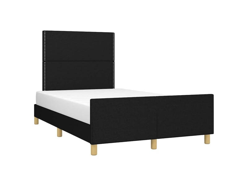 Lit double- lit adulte -  cadre de lit sans matelas noir 120x190 cm tissu  - Conforama C
