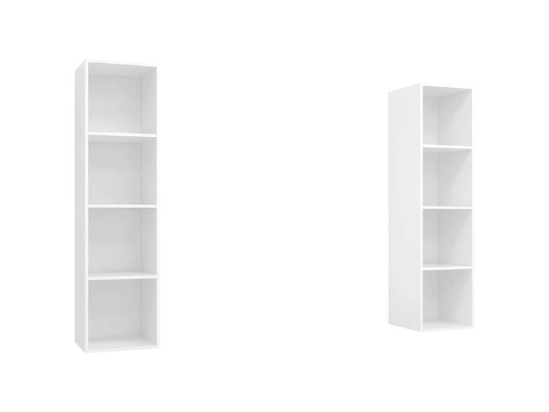  Lot de 2 meuble tv mural, meuble tv suspendu blanc bois d'ingénierie shl70394  - Conforama A