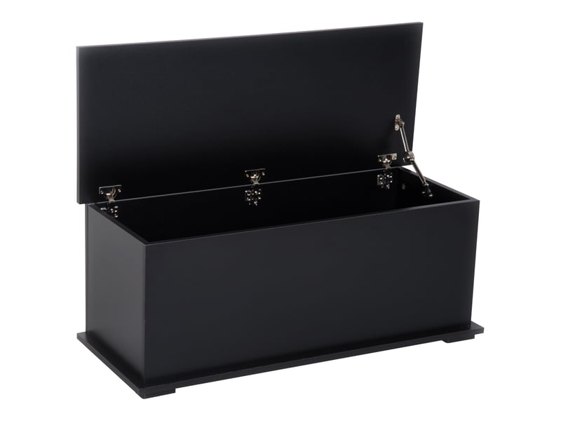  Coffre de rangement coffre à jouets grande capacité de rangement charnière verrouillée  en bois noir 100 x 40 x 40 cm  - Conforama B