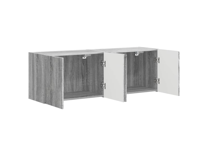  Meuble tv - banc tv - meuble de rangement mural 2 pcs gris sonoma bois d'ingénierie  - Conforama E