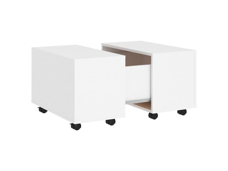  Table basse | table d'appoint salon blanc 60x60x38 cm bois d'ingénierie  - Conforama A