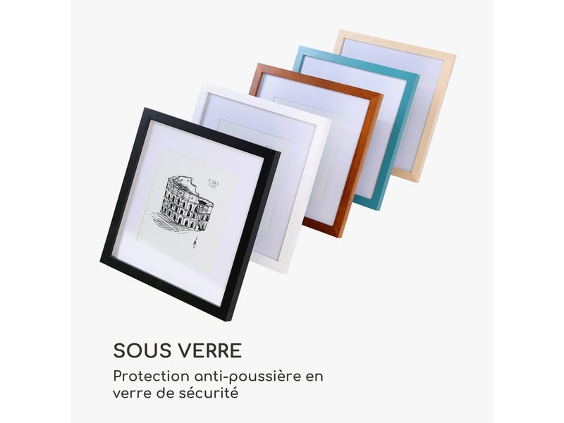 Cadre photo - blumfeldt casa chic cannon - carré 30 x 30 cm - bois - noir  - Conforama E