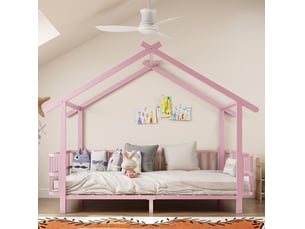 Lit cabane 90x200 cm <strong>OKWISH</strong>  <strong></strong> coloris rose