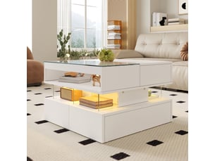 Table basse rectangulaire coloris blanc <strong></strong> <strong></strong>