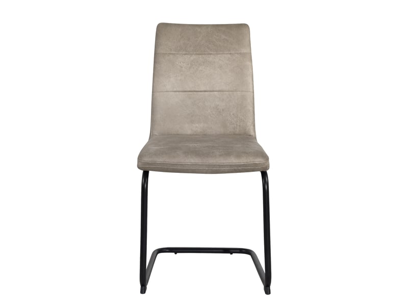  Lot de 2 chaises de salle à manger siam beiges en simili cuir vintage avec pieds métal  - Conforama B