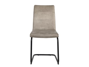 Lot de 2 chaises de salle à manger siam beiges en simili cuir vintage avec pieds métal