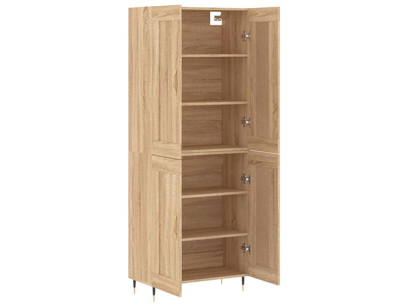  Buffet haut - bahut - meuble de rangement chêne sonoma 69,5x34x180 cm bois d'ingénierie  - Conforama C
