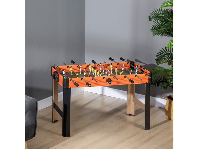  Baby-foot 118x104x69 cm, 2 balles, mdf et métal, marron  - Conforama B