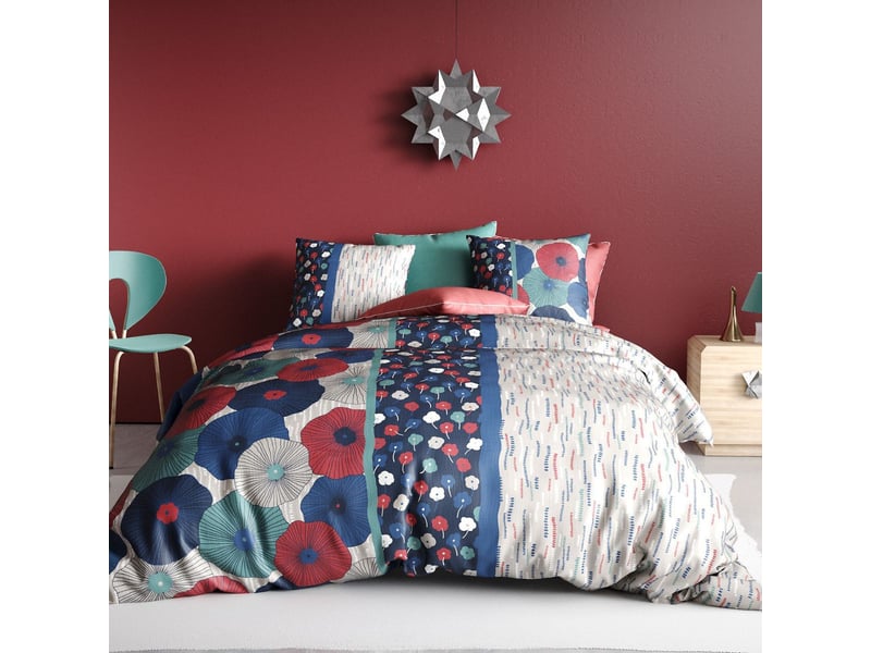  Parure housse de couette 260x240cm + 2 taie motif floral et graphique 100% coton - gedali GEDALI - Conforama A