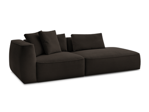 Canapé droit fixe BOBOCHIC LEOPOLD 3 places Velours marron