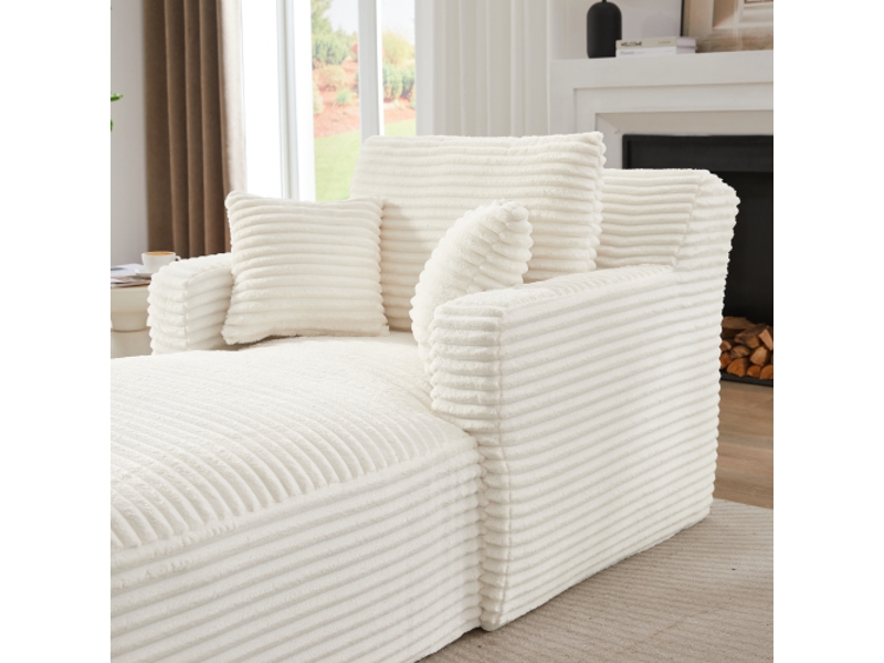  Canapé chaise longue velours côtelé – canapé-lit &amp; fauteuil relax sans montage – salon, bureau &amp; appartement  - Conforama D