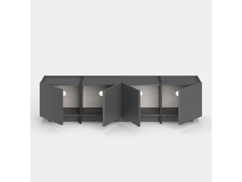  Support mural pour téléviseur avec portes à fermeture douce lowen - anthracite  - Conforama C