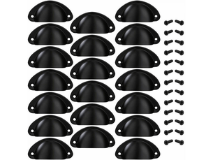 Poignée de tiroir bouton porte coquille poignée en forme de coquille décoration porte meuble tiroir armoire placard avec vis 20 pièces noir