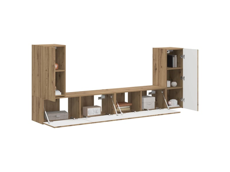  Ensemble meuble tv - banc tv - meuble de rangement 4 pcs chêne artisanal bois d'ingénierie  - Conforama C