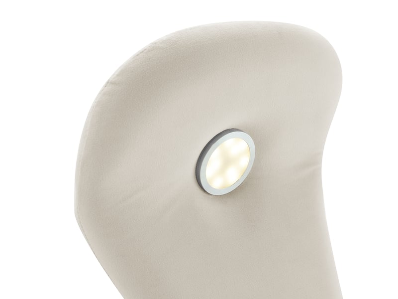  Lit enfant en velours beige, lit simple avec oreilles de lapin, led réglable et 2 poufs, 90x200 cm, sans matelas  - Conforama E