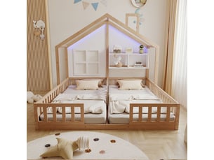 Lit cabane 90x200 cm SOGEU   coloris naturel