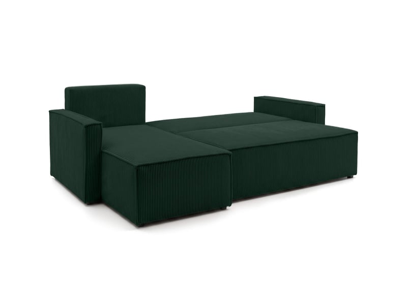  Farah - canapé d'angle reversible convertible 4 places accoudoirs slim velours cotelé  - Conforama C