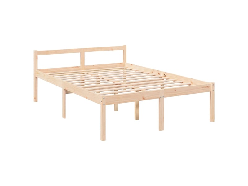  Lit double- lit adulte -  lit pour personne âgée sans matelas 140x190 cm bois massif  - Conforama D