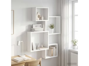 Étagères cube murales montage mural blanc 64 x 13,5 x 91,5 cm cf42752