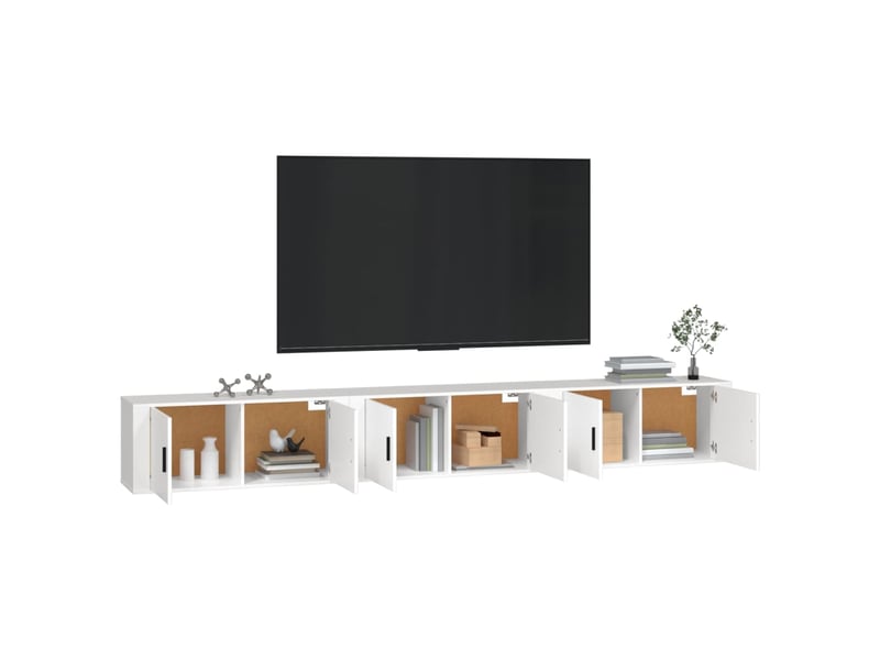 Meubles tv ; bancs tv ; armoires tv muraux 3 pcs blanc 100x34,5x40 cm  - Conforama D