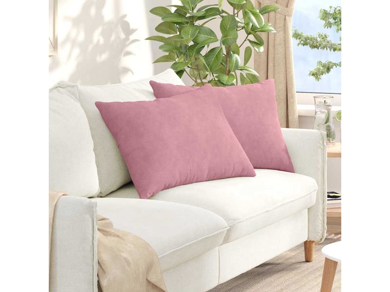 Lot de 2 coussins de canapé, coussins décoratifs rose 70 x 50 cm cf59152 - Conforama B