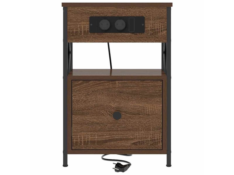  Table de chevet - cabinet de chevet - table de nuit chêne brun 40 x 31 x 60 cm bois d'ingénierie  - Conforama E