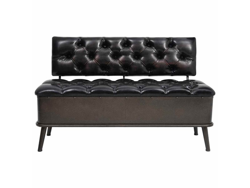  Banc chambre, banc de rangement avec dossier 110 cm noir similicuir shl43616  - Conforama C