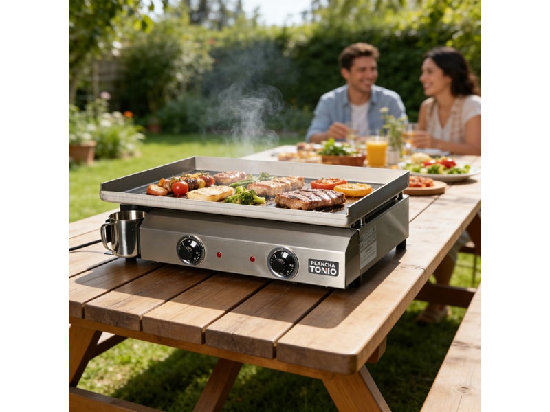  Plancha électrique electica pl5 - 2 résistances en inox pour 6 à 12 personnes  - Conforama E