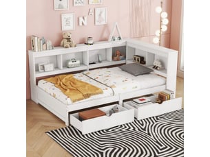 Lit banquette 90x200 cm <strong>SWEIKO</strong>  <strong></strong> coloris blanc