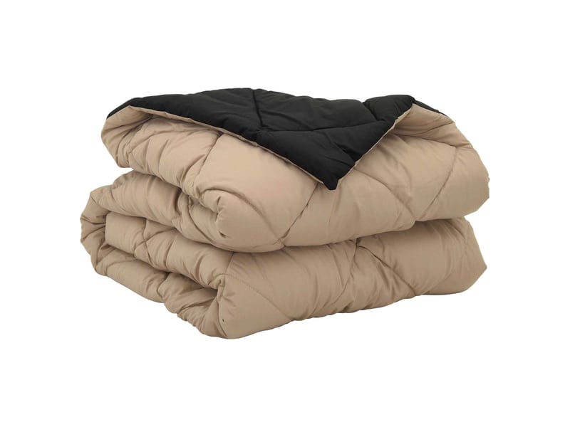 Duvet - couette d'été simple 220 x 135 cm été 200 gsm noir et taupe - Conforama E