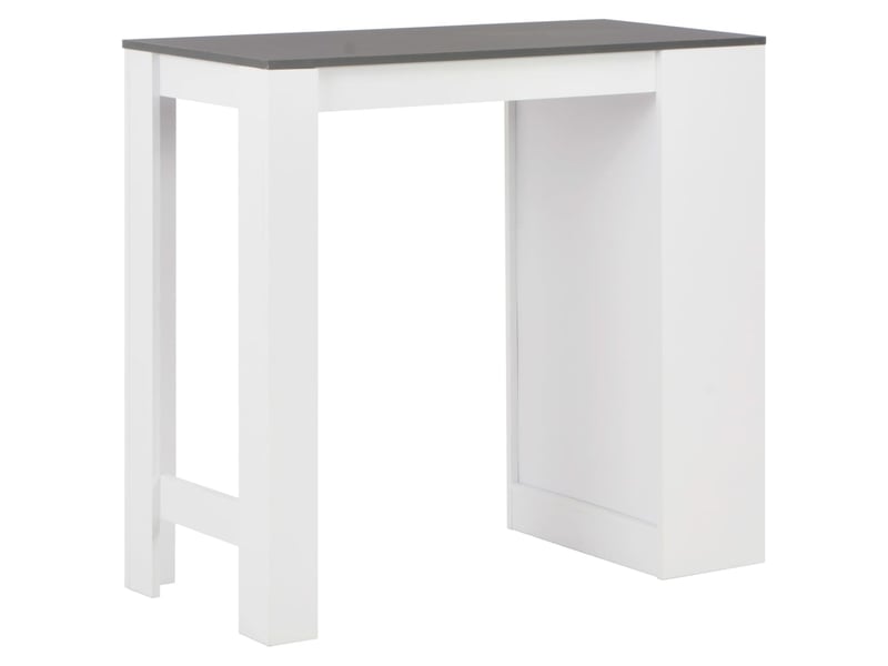 Table de bar table haute de cuisine avec étagère blanc 110x50x103 cm - Conforama C