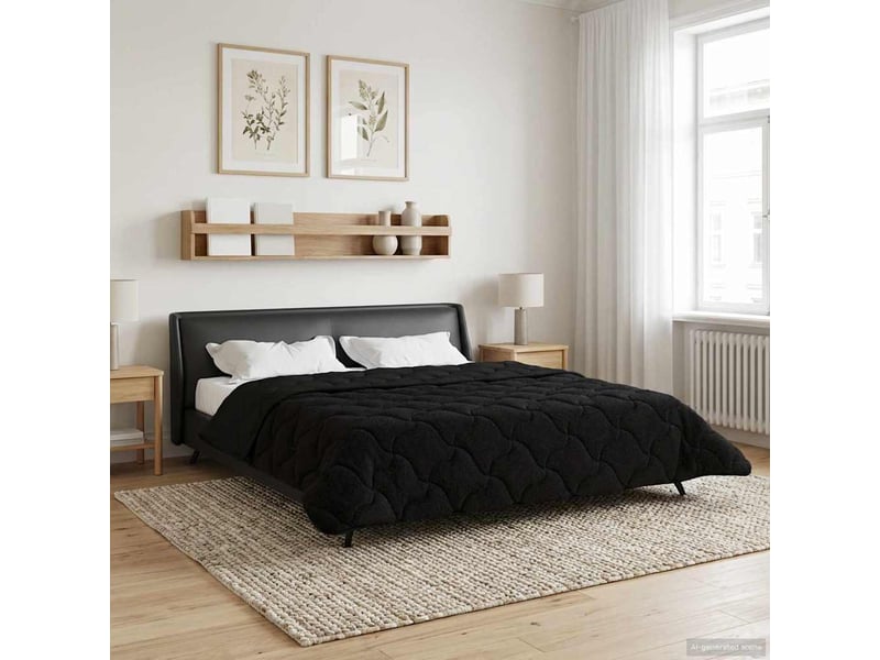  Couette - duvet d'été 240 x 260 cm été noir respirant  - Conforama D
