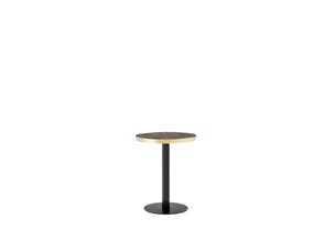 Table d'appoint ronde,60x60x73,7 cm,mdf,gris effet marbre métal noir et doré