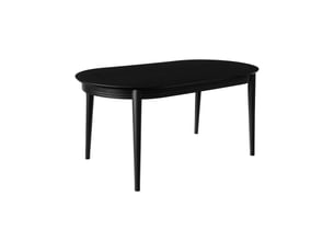 Table à manger oblongue bois d'hévéa placage chêne 6 places noir - laurine
