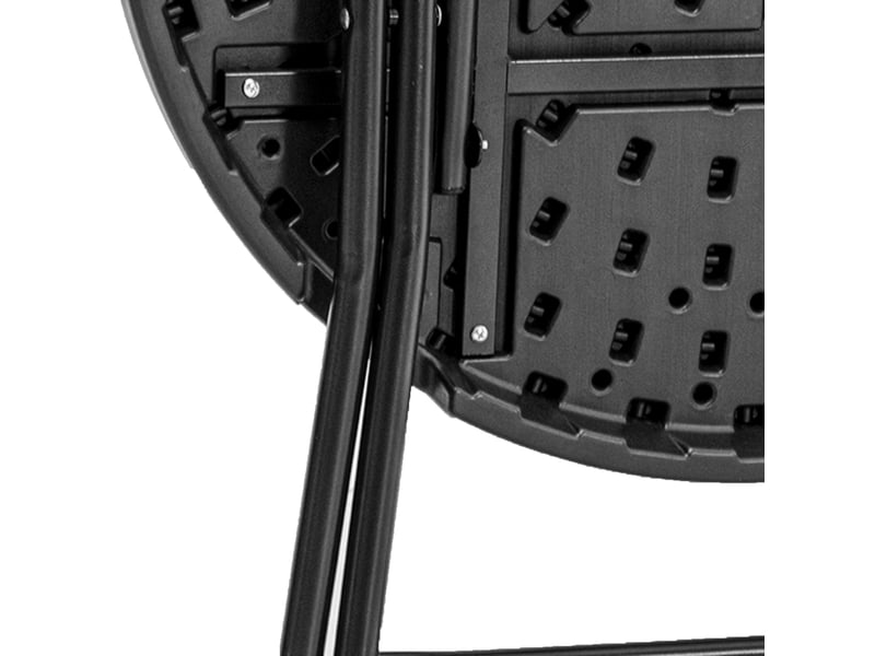  Table de jardin ronde pliante ø80 cm gris foncé, plateau hdpe aspect bois pour 4 personnes en terrasse  - Conforama D