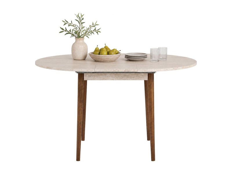 Table extensible bee, extensible, 100x100x75h cm beige marbre Bee - Conforama A