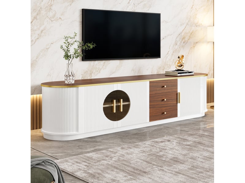  Meuble tv 3 portes et 3 tiroirs 180 cm evryae  - Conforama C