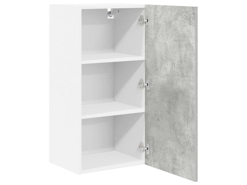 Meuble de rangement, armoire suspendue gris béton et blanc 40x31x80cm - Conforama E