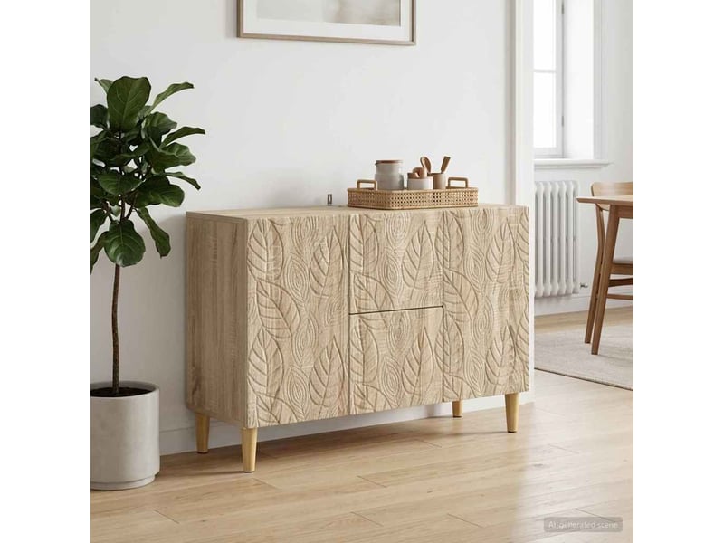 Buffet - bahut - meuble de rangement chêne sonoma 89 x 34,5 x 60 cm bois d'ingénierie  - Conforama C