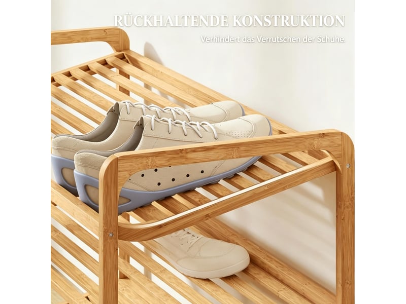 Étagère à chaussures 3 niveaux 76 x 33 x 50,8 cm – naturel – jusqu'à 12 paires, rangement d'entrée - Conforama E