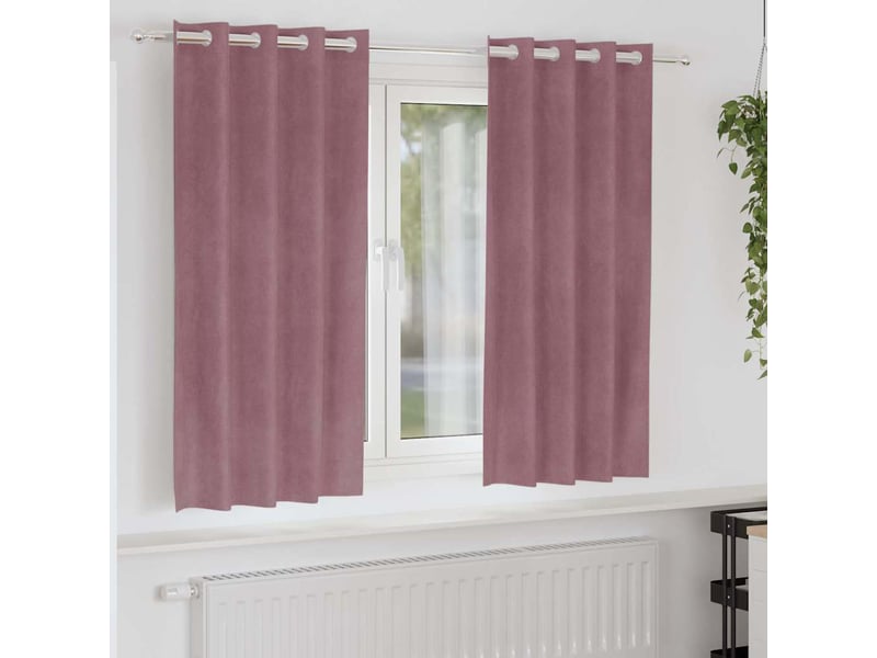  Lot de 2 rideaux, rideaux de fenêtre rose foncé 140 x 175 cm velours cf44108  - Conforama B