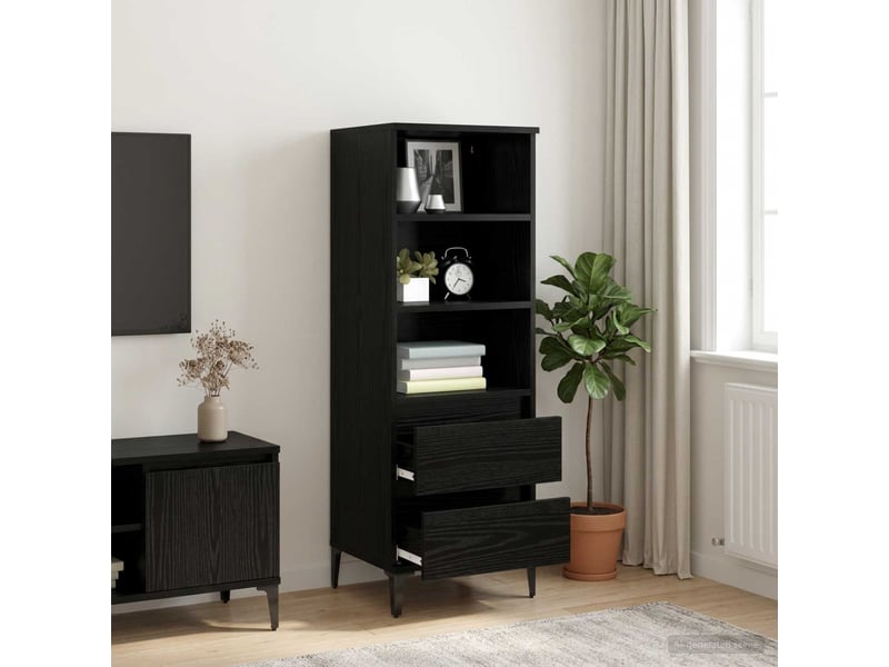  Buffet - haut armoire chêne noir 40 x 36 x 110 cm bois d'ingénierie  - Conforama B