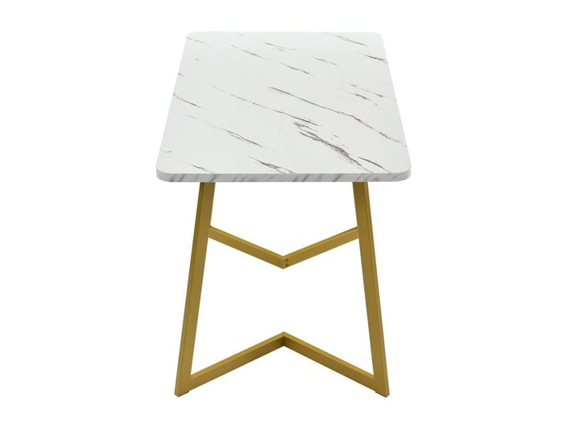  Table à manger 117x68cm - plateau imitation marbre &amp; pieds dorés - style moderne et luxe - pour salle à mangersalon - blanc et or 117x68x75cm - Conforama C