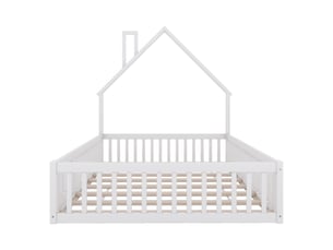 Lit cabane 140x200 cm MAISONORA coloris blanc
