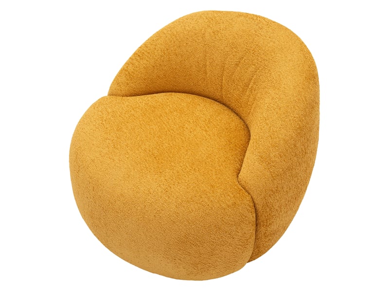 Fauteuil nubra, petit fauteuil revêtement tissu bouclé, 80x56x83h cm orange moutarde Nubra - Conforama E