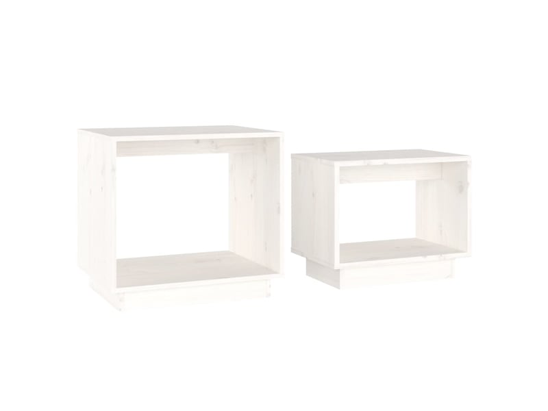  Tables basses gigognes 2 pcs | table de salon blanc bois de pin massif  - Conforama A