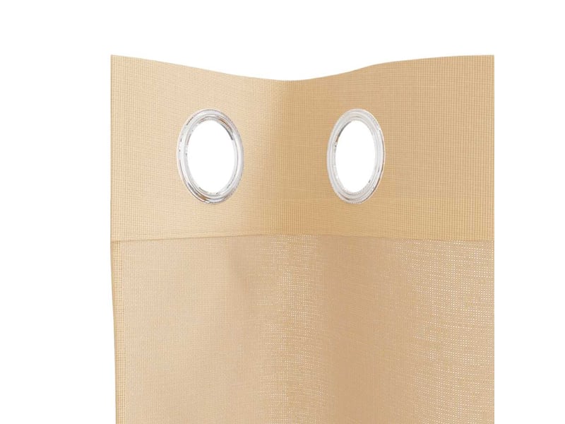  Lot de 2 rideaux en voile, voilages avec œillets sable cf44415  - Conforama E