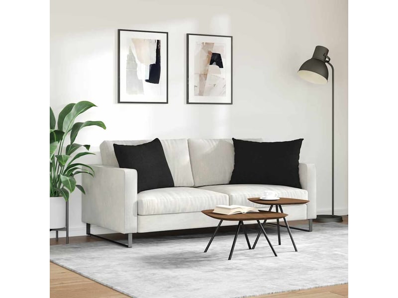  Lot de 2 coussins de canapé, coussins décoratifs tissu noir 70 x 50 cm cf58923  - Conforama D