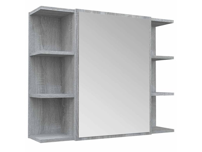  Armoire à miroir de salle de bain sonoma gris 80x20.5x64cm bois  - Conforama A