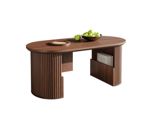 Table basse ovale coloris marron <strong></strong> <strong></strong> - 50 cmx105 cm
